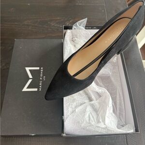 NEW!  Marc Fisher Suede Square Heel Black